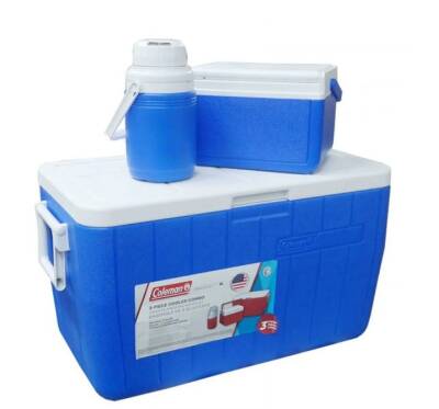 Coleman 3-Piece Cooler Combo 48 QT 45.4 Lt BL Combo 5 QT 3 Gal. C002 Buzluk Set-Mavi - COLEMAN