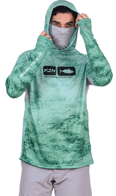 Fujin Pro Angler T-Shirt Green Wave #XXL - Fujin