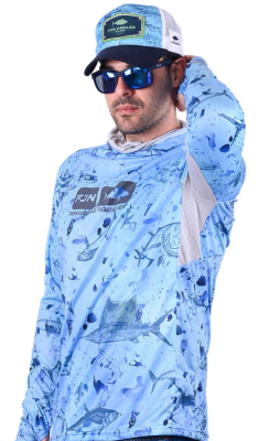 Fujin Pro Angler T-Shirt Blue Fish #XL - Fujin