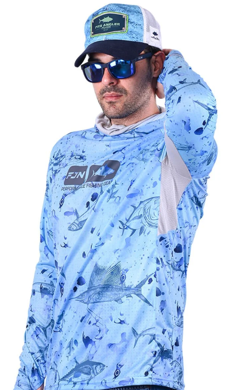 Fujin Pro Angler T-Shirt Blue Fish #XL - 1