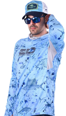 Fujin Pro Angler T-Shirt Blue Fish #XXL - Fujin