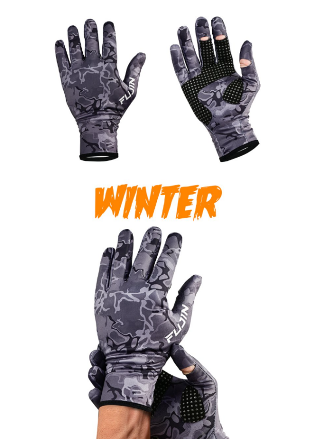 Fujin Pro Angler Winter Gloves Black Camo - 1