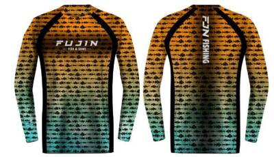Fujin Performance T-Shirt Aqua Orange Fish #L - Fujin