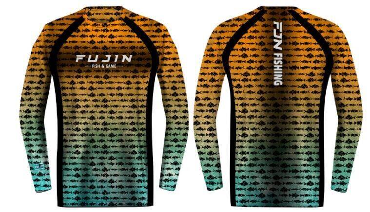 Fujin Performance T-Shirt Aqua Orange Fish #L - 1