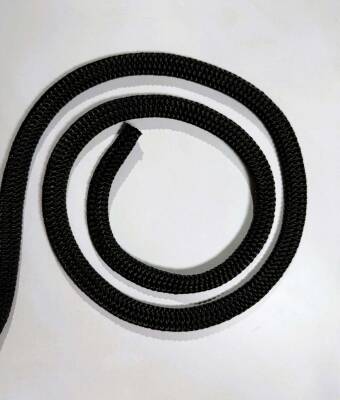 8 MM BATAR ÖRGÜLÜ HALAT PES(hs) - M - YELKEN HALATI - SİYAH - MOLHALAT