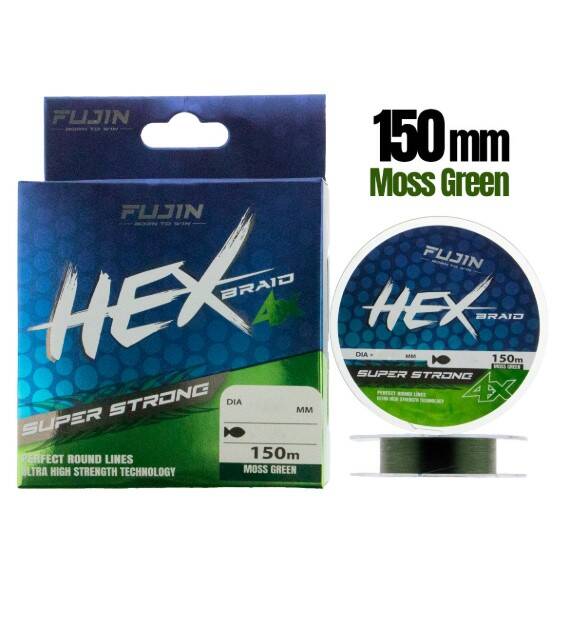 Fujin Hex 4X 150m Moss Green PE Line - 1