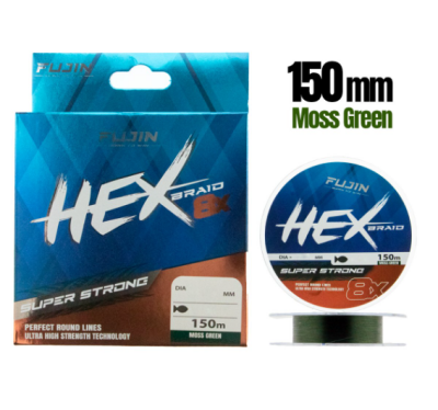 Fujin Hex 8X 150Mt. Moss green Pe Line - Fujin