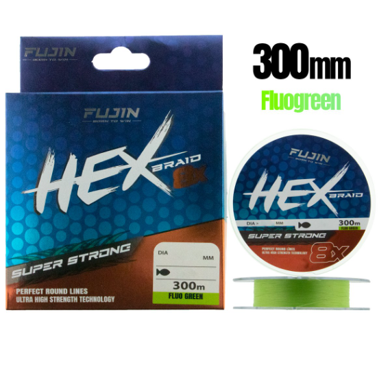 Fujin Hex 8X 300Mt. Fluo Green Pe Line - 1