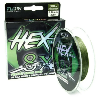 Fujin Hex 8X 300Mt. Moss green Pe Line - Fujin