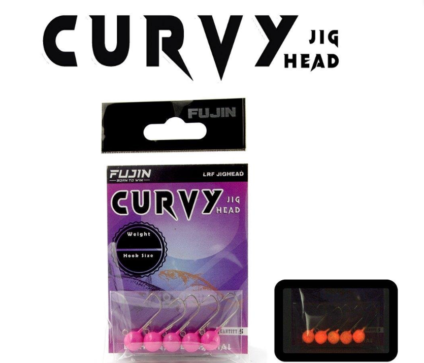 Fujin Curvy Pink Glow Jig Head 2gr #8 - 1