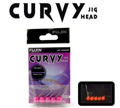 Fujin Curvy Pink Glow Jig Head 1.8gr - Fujin