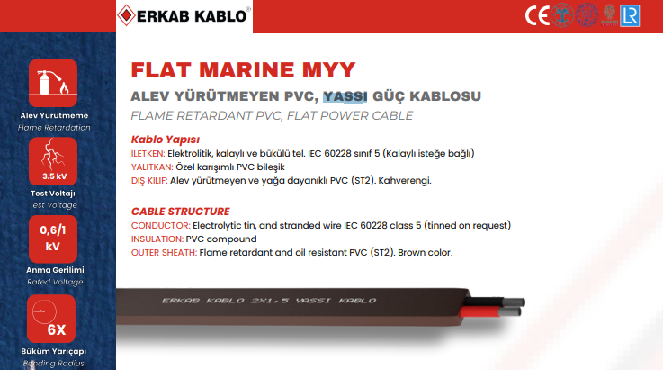 2X2,50 MM2 YASSI MYY FLEX 0,6/1 KV KABLO TCU - 1