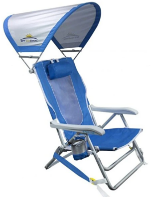  Gci Outdoor SunShade 4 Kademeli Güneşlikli Katlanır Plaj Sandalyesi-Mavi - 