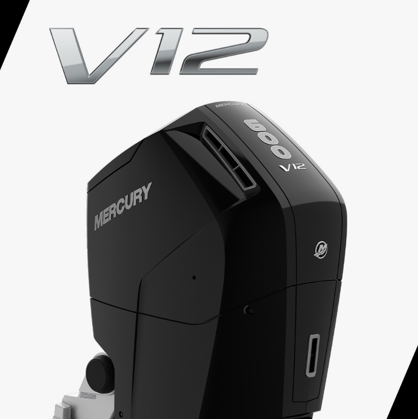 Mercury V 600 V12 AMS DTS Marşlı & Direksiyonlu & Trimli & Elektronik Gaz kolu Deniz Motoru - 1
