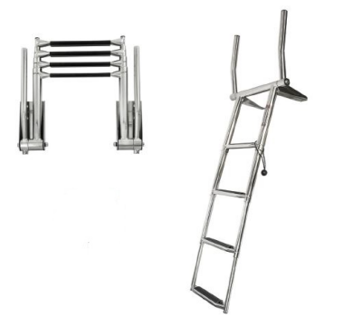 TELESKOPİK TUTAMAKLI MERDİVENİ 4LÜ KROM - 