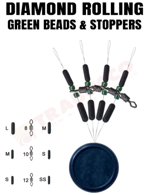 Trabucco Diamond Rolling Green Beads & Stoppers #S - TRABUCCO