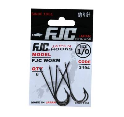 FJC3194-1/0 3194 FJC WORM, NO:1/0, BLACK NIKEL, 6P - FJC