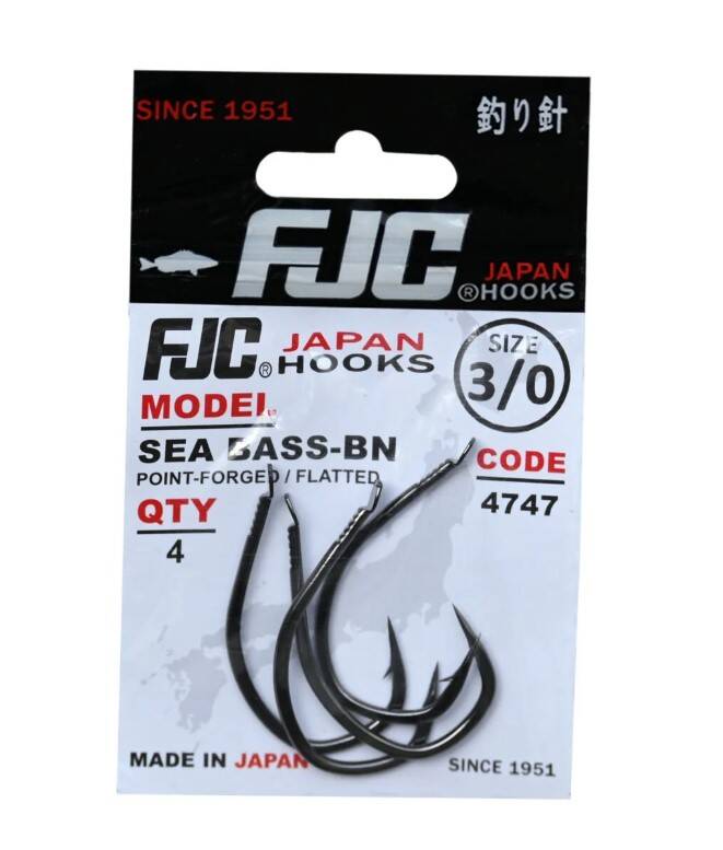 FJC4747-1/0 4747 SEA BASS, NO:1/0 BLACK NIKEL, 6P - 1