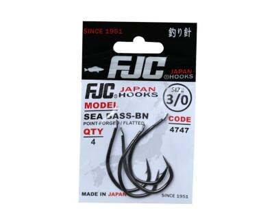 FJC4747-3/0 4747 SEA BASS, NO:3/0 BLACK NIKEL, 4P - FJC