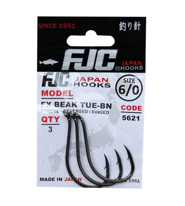 FJC5621-6/0 5621 FX BEAK TUE, NO:6/0, BLACK NIKEL, 3P - 1