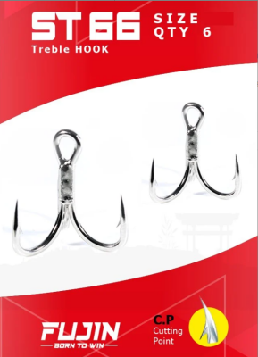 Fujin St66 Nickel Üçlü Maket Balık İğnesi - 2